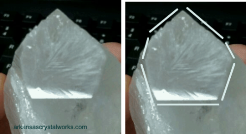 Gas Phantom Channeling quartz crystal - Arkansas Crystal Works